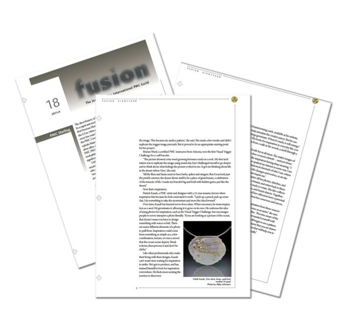 Three overlapping printed document pages.
