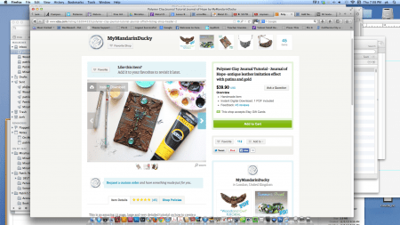 Website displaying a polymer clay journal tutorial.