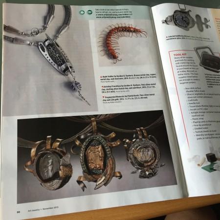 Magazine pages with jewelry and tool images.