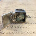 Silver ring with heart-shaped curiosity stone.